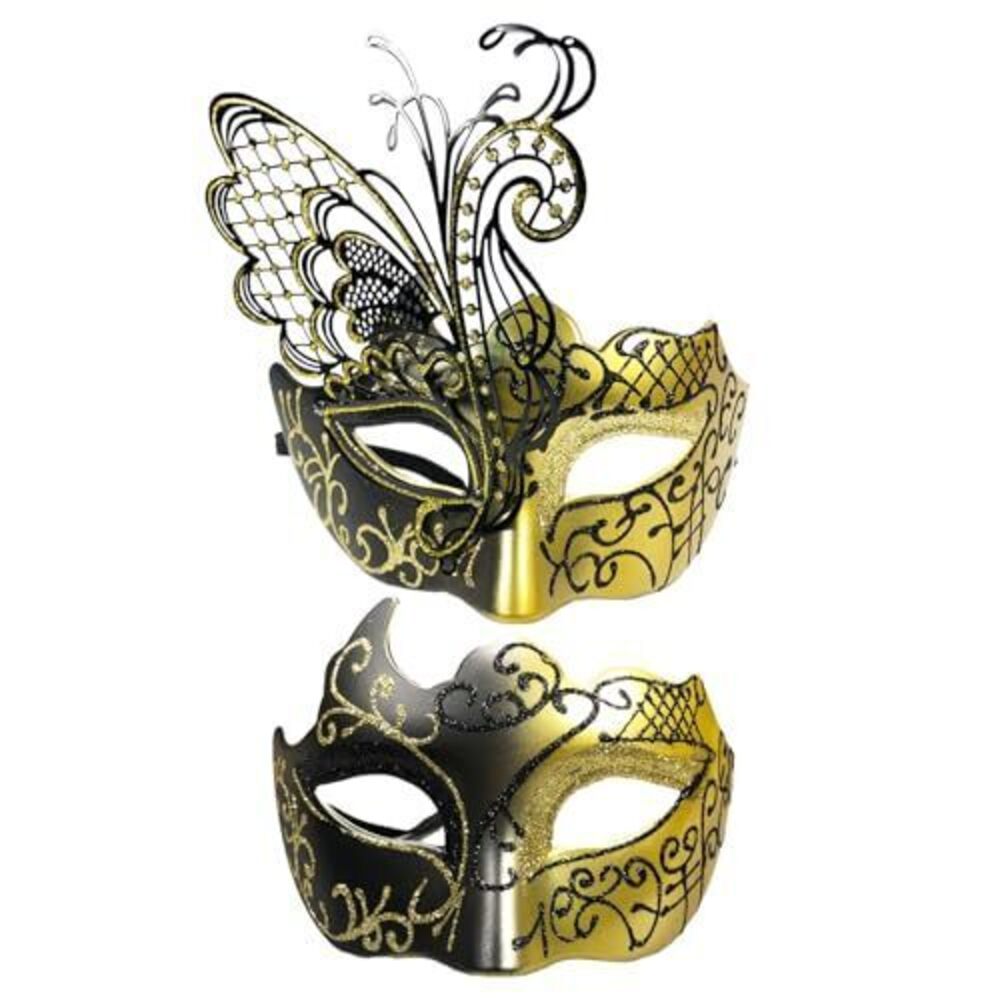 6320 Masquerade Mask for Couple Mardi Gras Venetian Party Mask Set